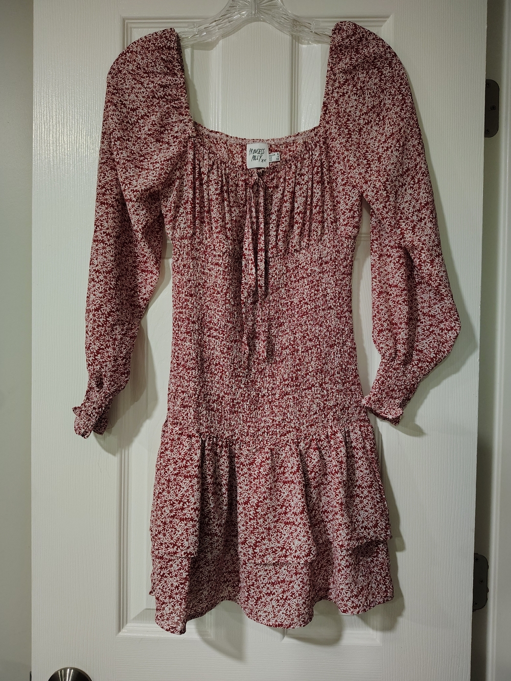 Princess Polly Red Floral Smocked Mini Dress